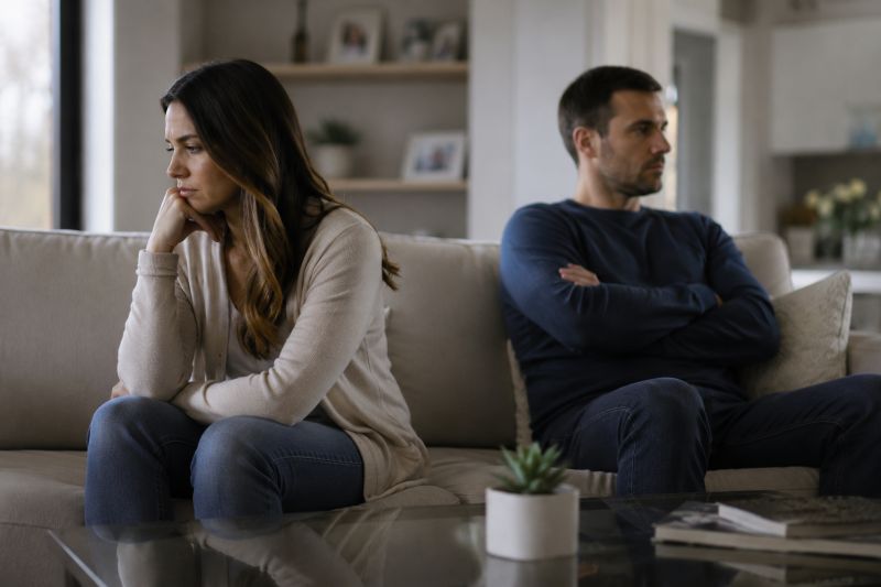 Distant couple not communicating with each other